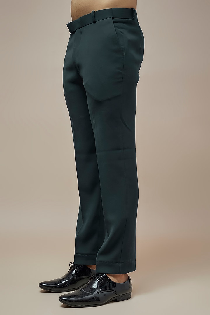 Teal Green Imported Suiting Cutdana Embroidered Tuxedo Set by RE CHANNEL at Pernia's Pop Up Shop