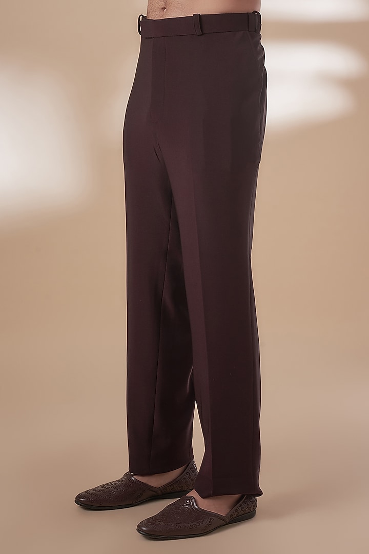 Wine Imported Suiting Motif Work Indowestern Set by RE CHANNEL at Pernia's Pop Up Shop