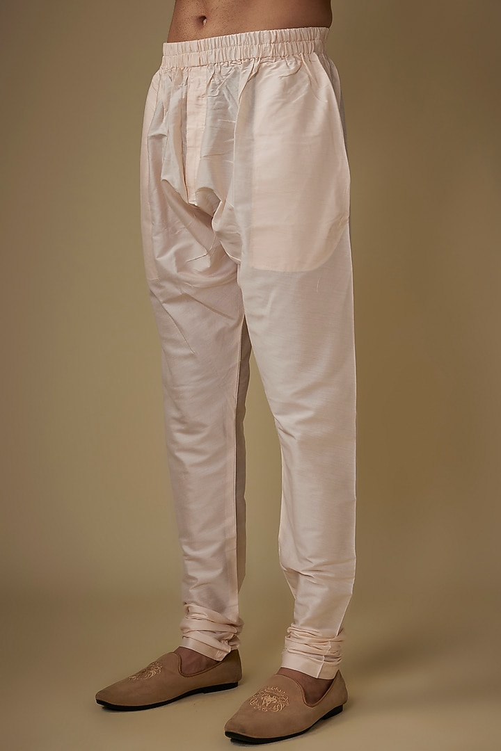 Light Gold Silk Thread Work Kurta Set by RE CHANNEL at Pernia's Pop Up Shop