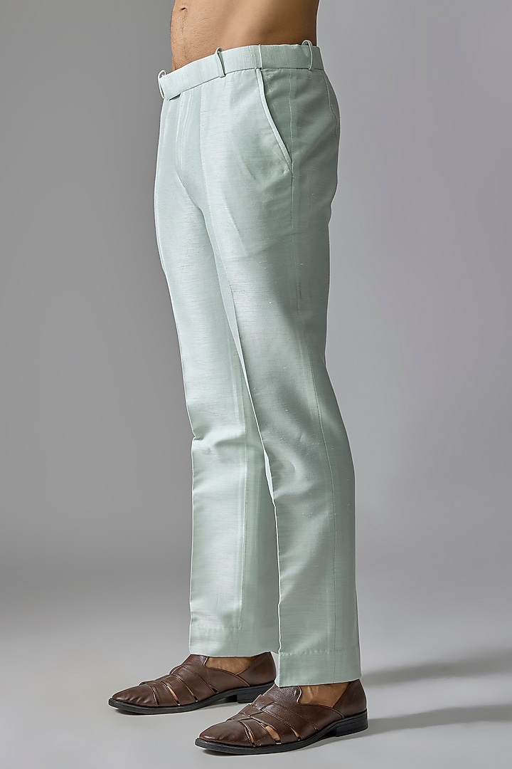 Mint Green Silk Sequins Embroidered Wedding Indowestern Set by RE CHANNEL at Pernia's Pop Up Shop