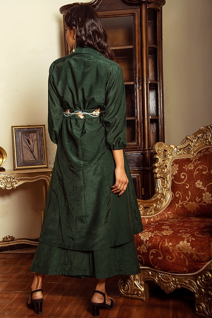 Dark Forest Green Dress With Jacket by Reda by Mansha at Pernia's Pop Up Shop