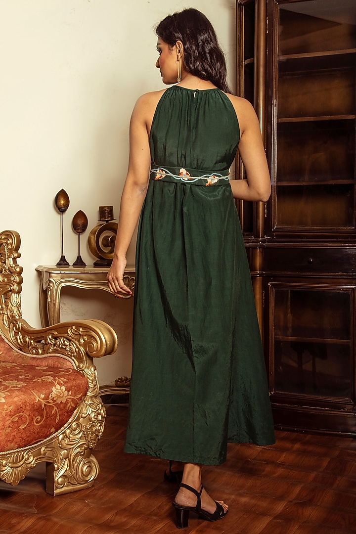Dark Forest Green Dress With Jacket by Reda by Mansha at Pernia's Pop Up Shop