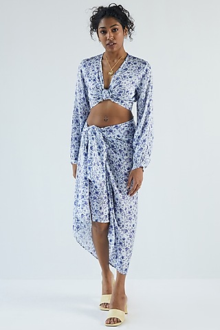 Powder Blue Bemberg Tied Overlay by Reistor