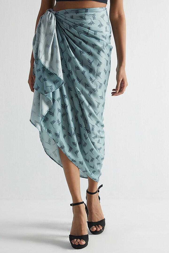 Powder Blue Printed Sarong by Reistor at Pernia's Pop Up Shop