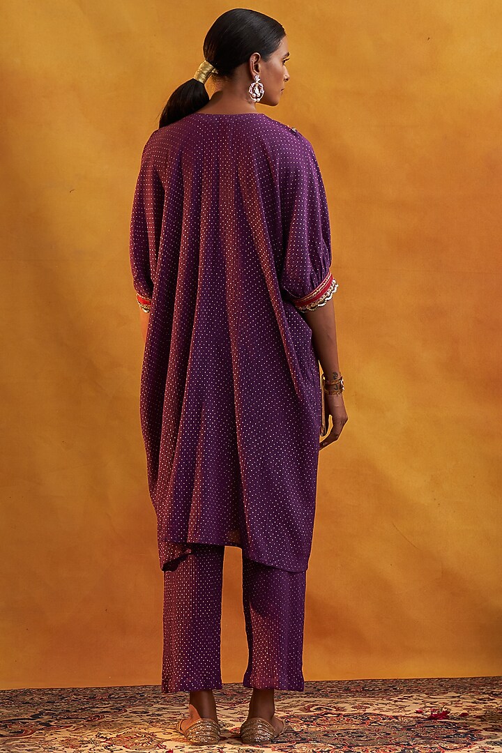 Purple Embroidered Kurta Set by Rekha Agra at Pernia's Pop Up Shop