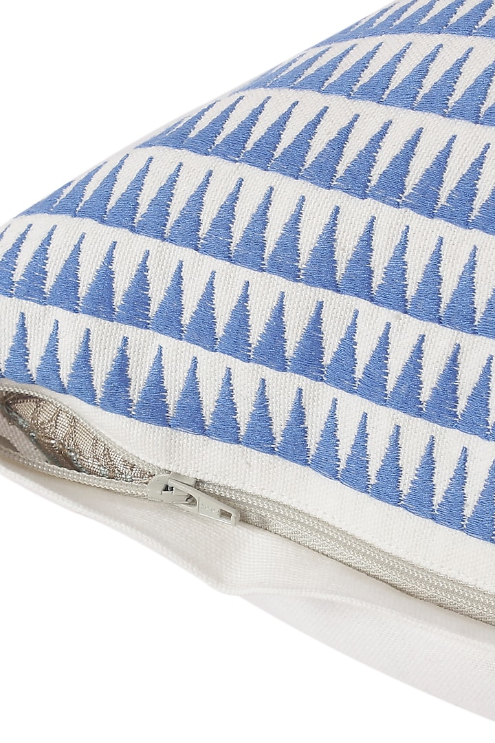 Blue Embroidered Cushion Cover by Reme lifestyle at Pernia's Pop Up Shop
