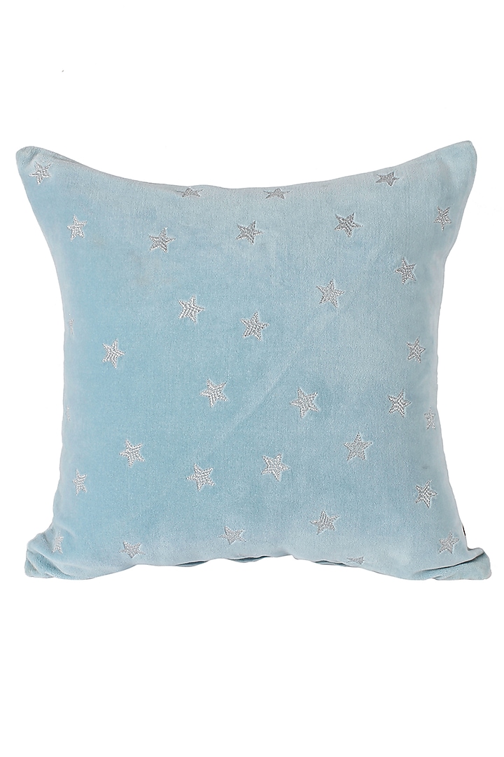 Powder Blue Embroidered Cushion Cover by Reme lifestyle at Pernia's Pop Up Shop