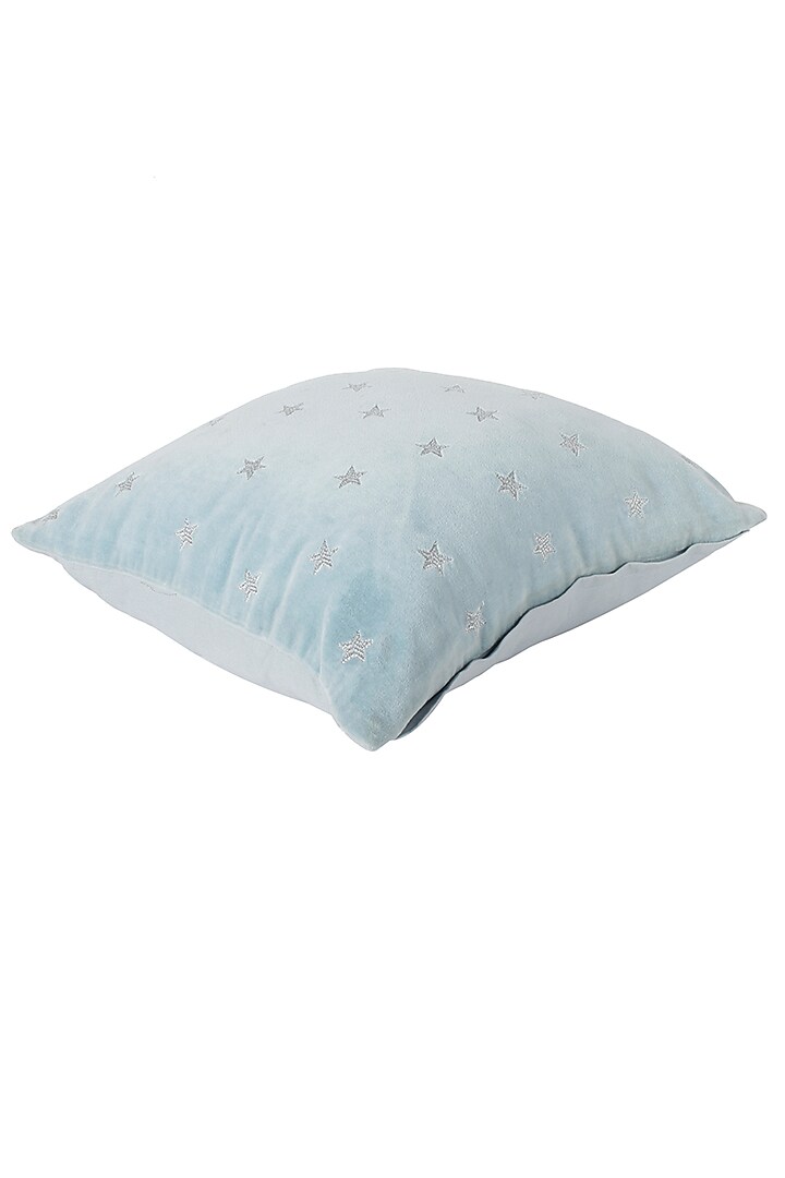 Powder Blue Embroidered Cushion Cover by Reme lifestyle at Pernia's Pop Up Shop