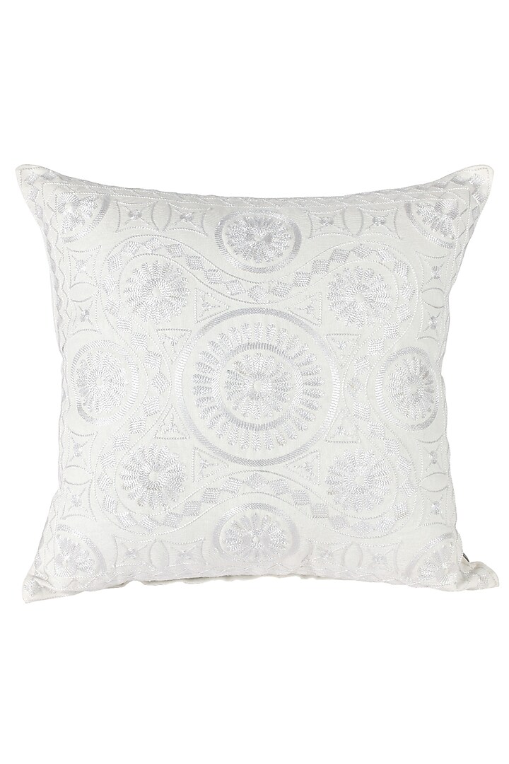 Ivory Embroidered Cushion Cover by Reme lifestyle at Pernia's Pop Up Shop