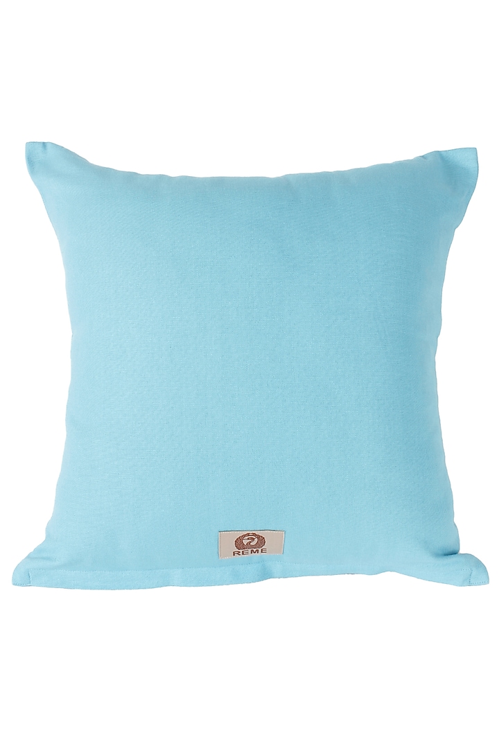 Sky Blue Floral Embroidered Cushion Cover by Reme lifestyle at Pernia's Pop Up Shop
