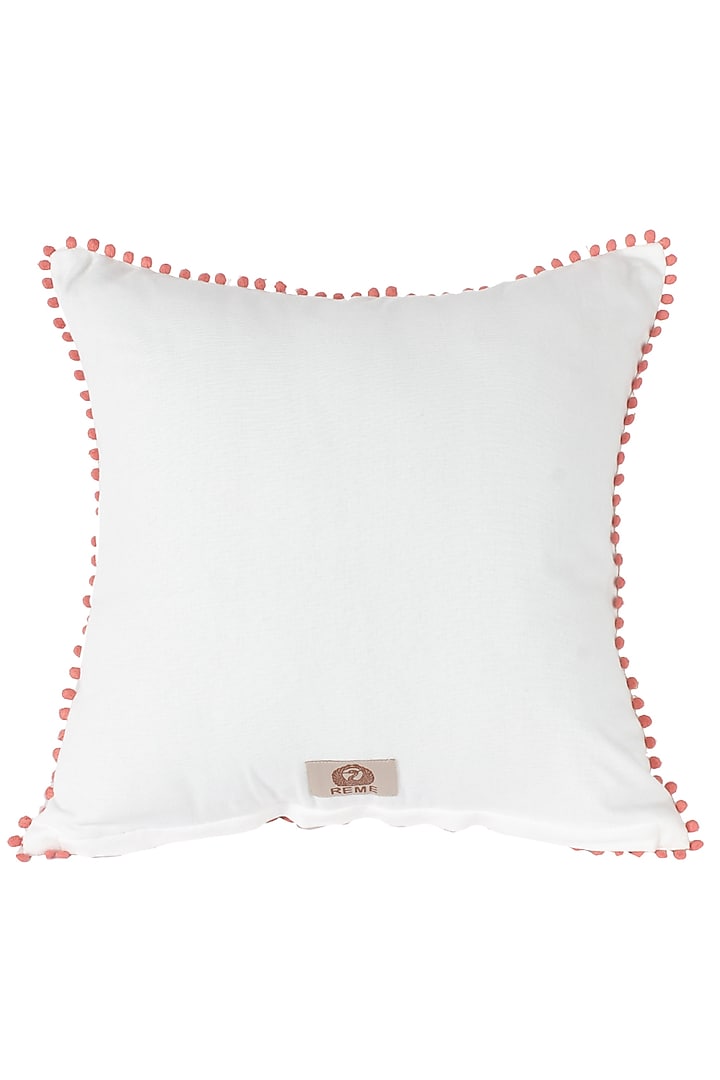 Peach Embroidered Cushion Cover by Reme lifestyle at Pernia's Pop Up Shop