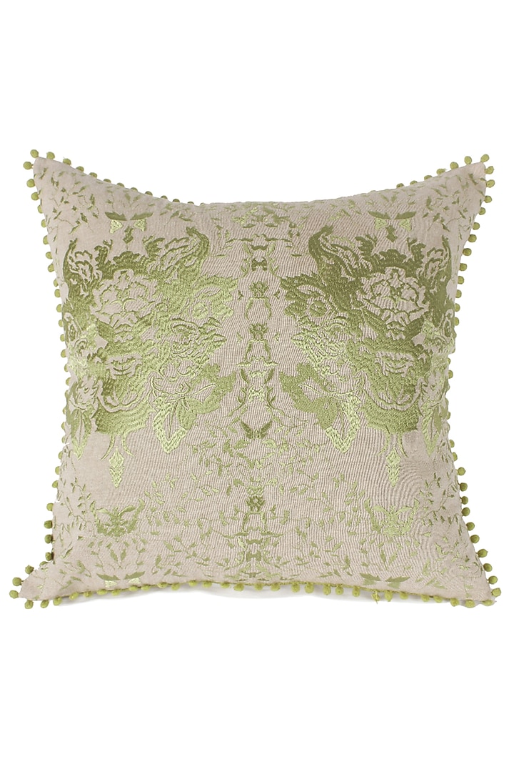 Green Embroidered Cushion Cover by Reme lifestyle at Pernia's Pop Up Shop