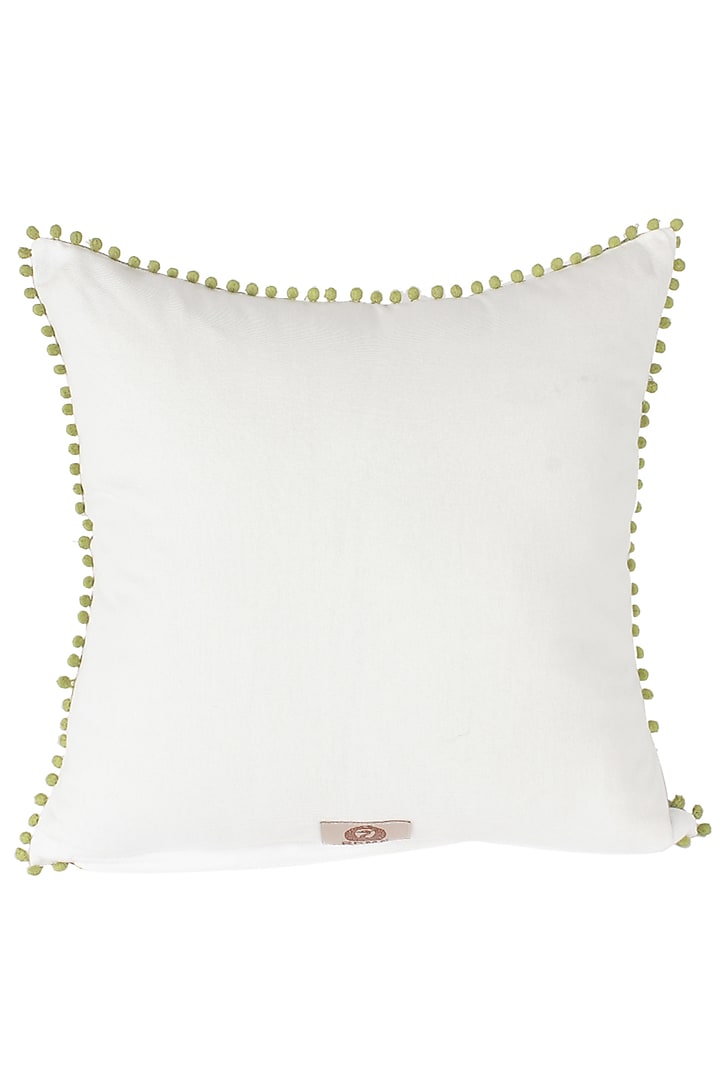 Green Embroidered Cushion Cover by Reme lifestyle at Pernia's Pop Up Shop