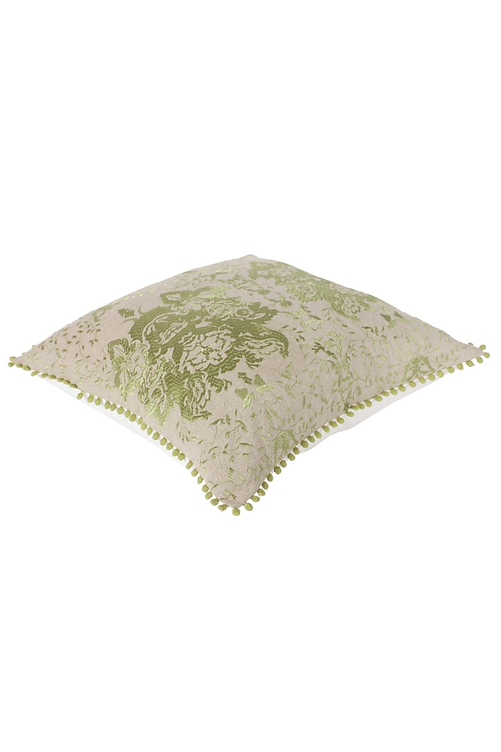 Green Embroidered Cushion Cover by Reme lifestyle at Pernia's Pop Up Shop