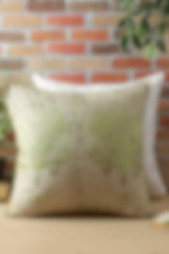 Green Embroidered Cushion Cover by Reme lifestyle at Pernia's Pop Up Shop