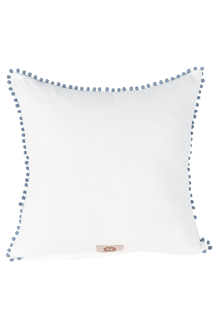 Turquoise Embroidered Cushion Cover by Reme lifestyle at Pernia's Pop Up Shop