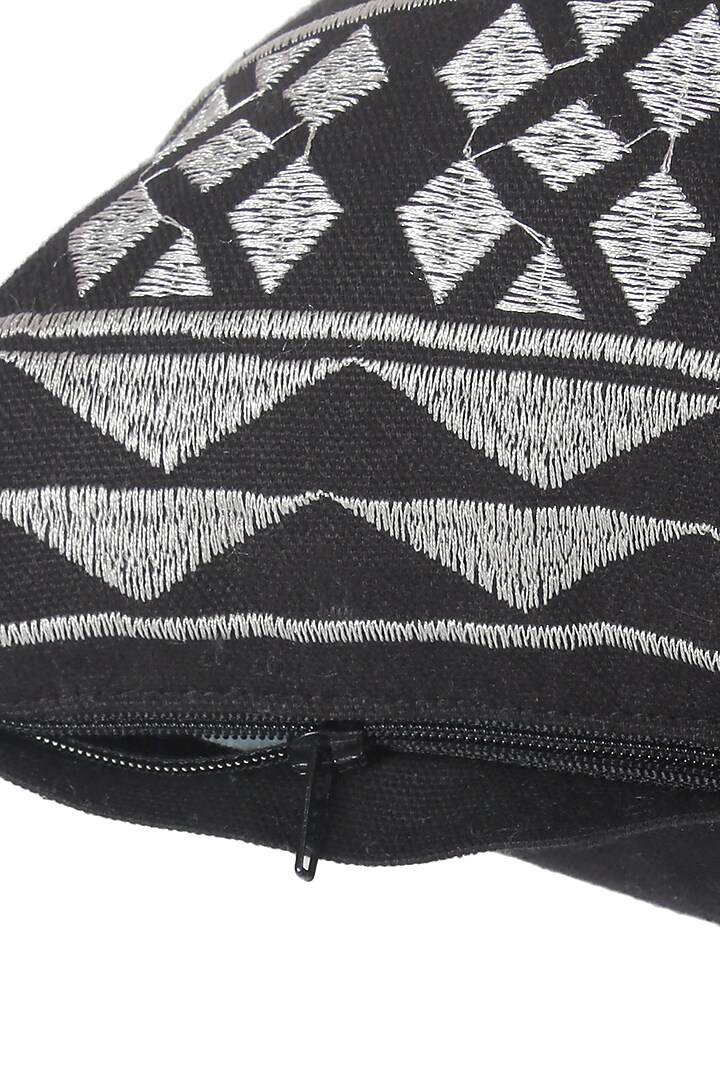 Black Embroidered Cushion Cover by Reme lifestyle at Pernia's Pop Up Shop