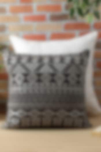 Black Embroidered Cushion Cover by Reme lifestyle