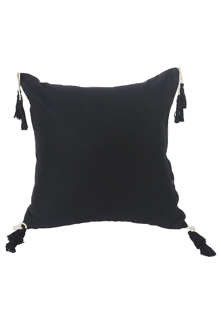 Charcoal Grey Embroidered Cushion Cover by Reme lifestyle at Pernia's Pop Up Shop