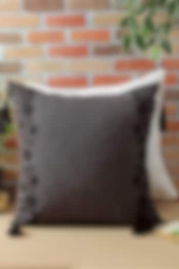 Charcoal Grey Embroidered Cushion Cover by Reme lifestyle