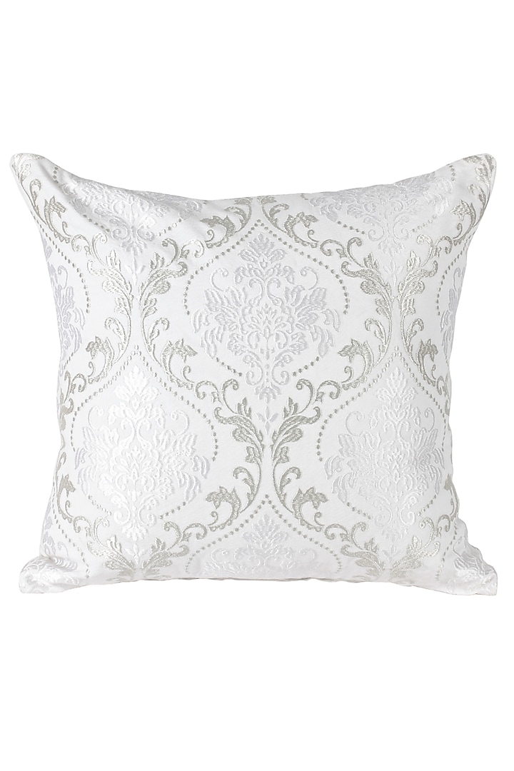 White Embroidered Cushion Cover by Reme lifestyle at Pernia's Pop Up Shop
