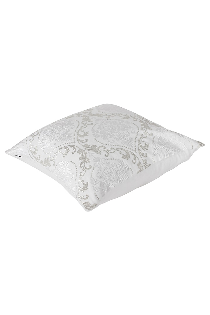 White Embroidered Cushion Cover by Reme lifestyle at Pernia's Pop Up Shop
