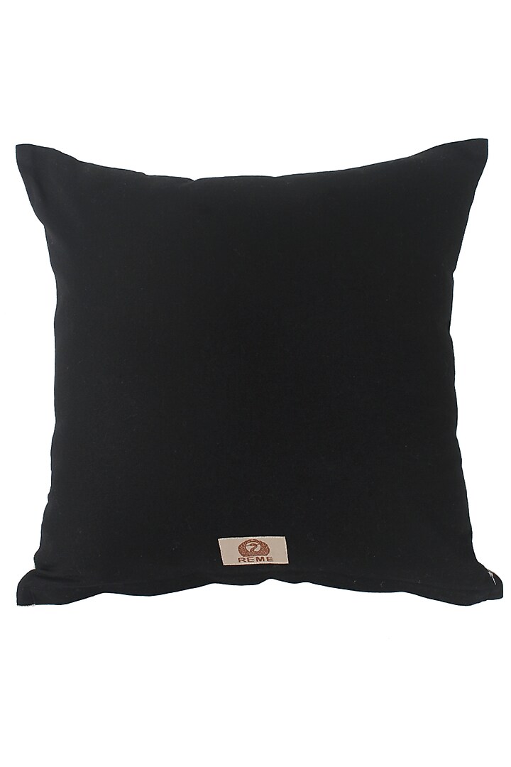 Beige & Black Embroidered Cushion Cover by Reme lifestyle at Pernia's Pop Up Shop