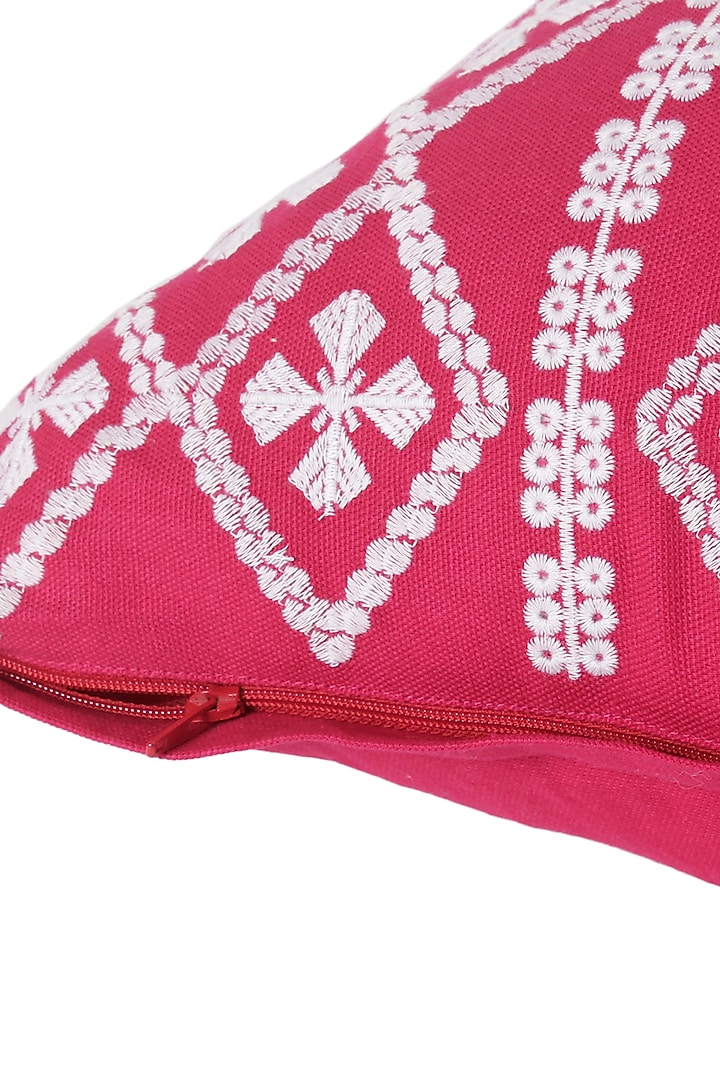 Pink Embroidered Cushion Cover by Reme lifestyle at Pernia's Pop Up Shop