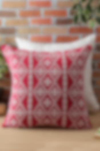 Pink Embroidered Cushion Cover by Reme lifestyle