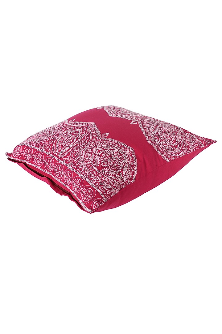Fuchsia Embroidered Cushion Cover by Reme lifestyle at Pernia's Pop Up Shop