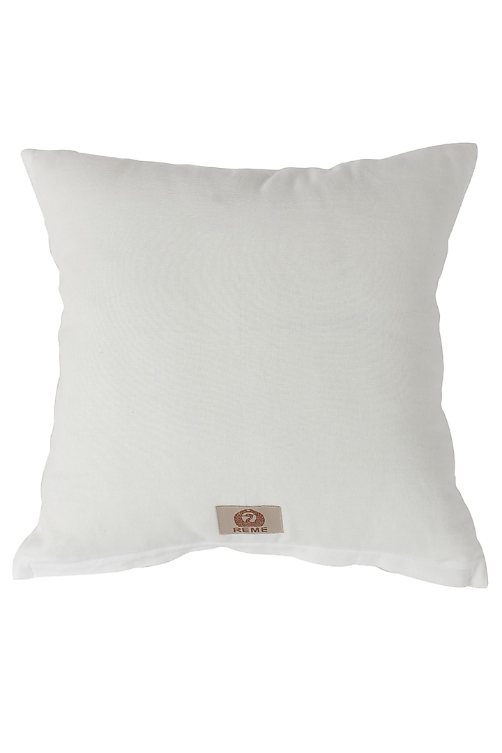 White Floral Embroidered Cushion Cover by Reme lifestyle at Pernia's Pop Up Shop