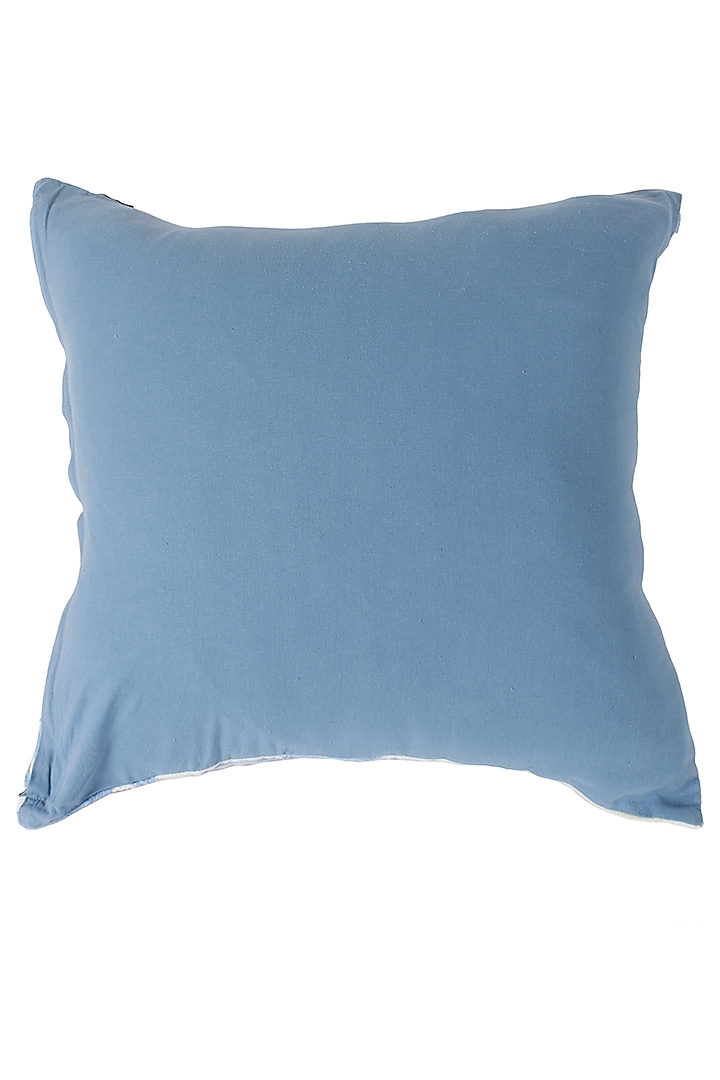 White & Blue Embroidered Cushion Cover by Reme lifestyle at Pernia's Pop Up Shop