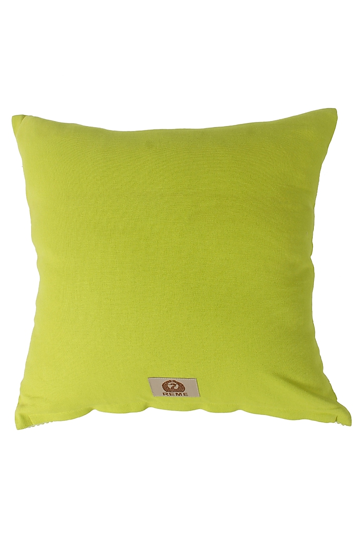 Lime Embroidered Cushion Cover by Reme lifestyle at Pernia's Pop Up Shop
