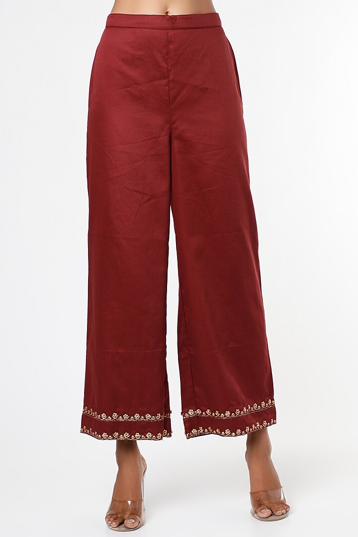 Chili Pepper Zari & Sequins Embroidered Kurta Set by RENATI at Pernia's Pop Up Shop