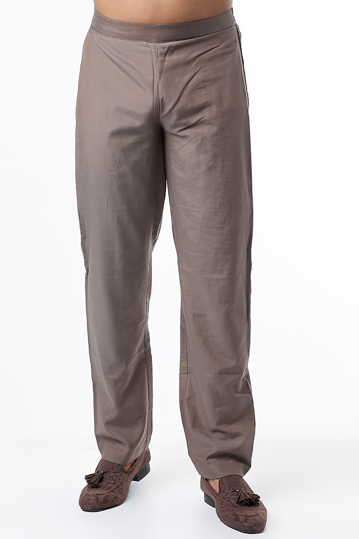 Tan Cotton Silk Kurta Set by RENATI MEN at Pernia's Pop Up Shop