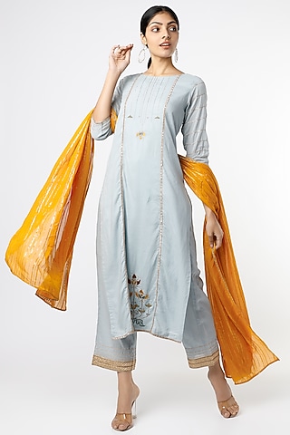 Amber Blue Georgette Kurta Set by RENATI