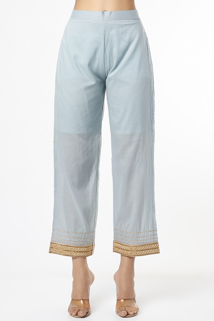 Amber Blue Georgette Kurta Set by RENATI at Pernia's Pop Up Shop
