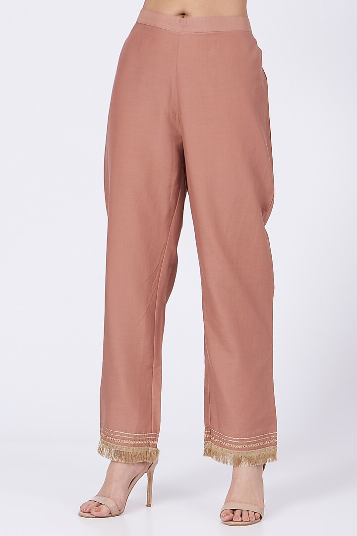Coral Almond Sequins Embroidered Kurta Set by RENATI at Pernia's Pop Up Shop