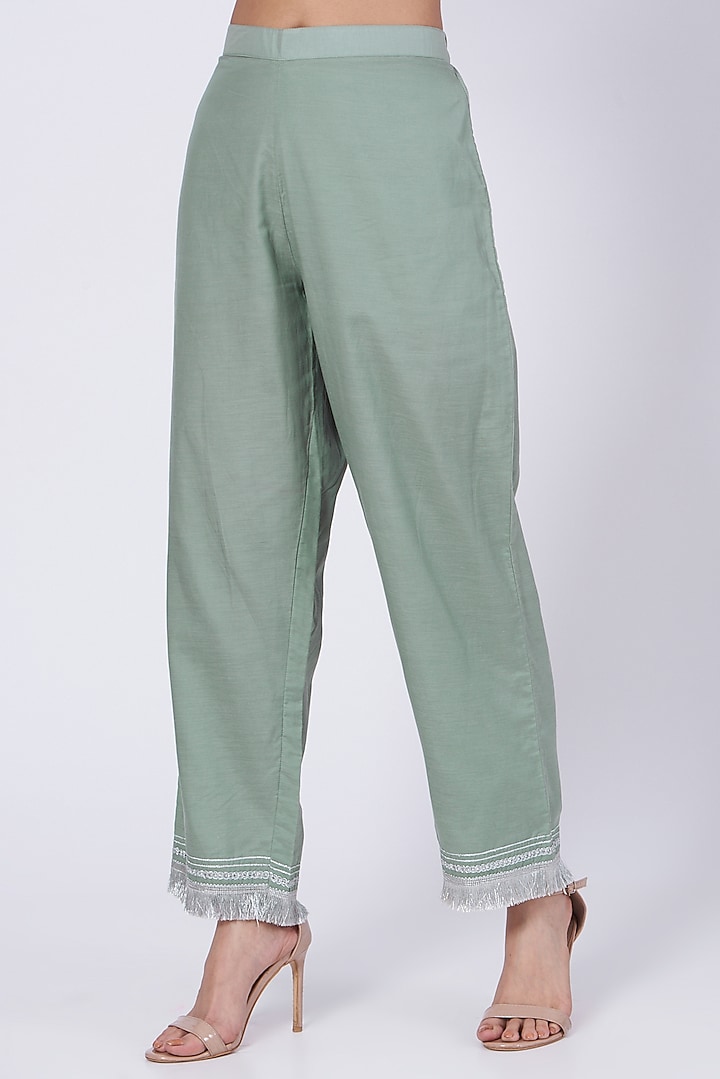 Haze Green Sequins Embroidered Kurta Set by RENATI at Pernia's Pop Up Shop