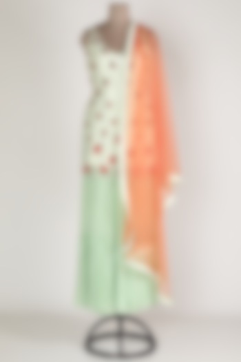 Mint Green Embroidered Party Wear Sharara Set by Renee Label at Pernia's Pop Up Shop