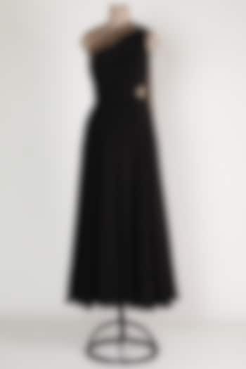 Black One Shoulder Gown by Renee Label