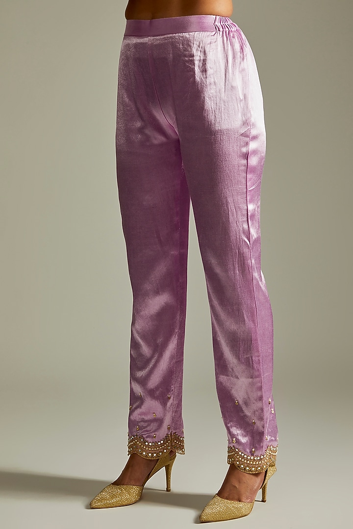 Lilac Georgette Embellished Kurta Set by Renee Label at Pernia's Pop Up Shop