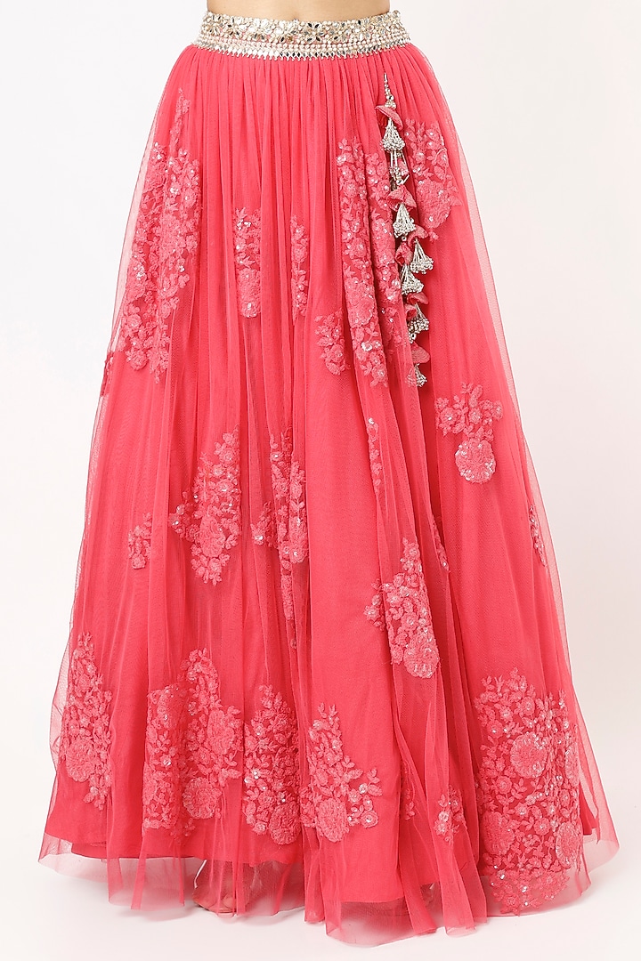 Raspberry Pink Embroidered Wedding Lehenga Set by Renee Label at Pernia's Pop Up Shop