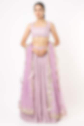 Lilac Embroidered Lehenga Set by Renee Label at Pernia's Pop Up Shop