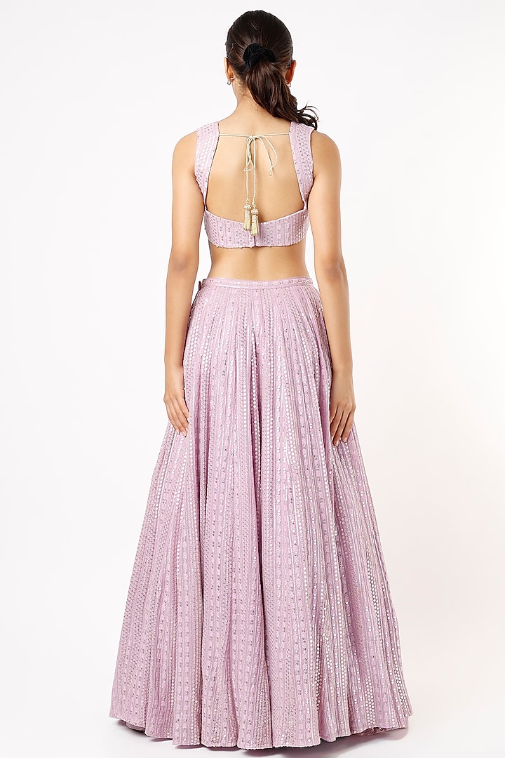 Lilac Embroidered Wedding Lehenga Set by Renee Label at Pernia's Pop Up Shop