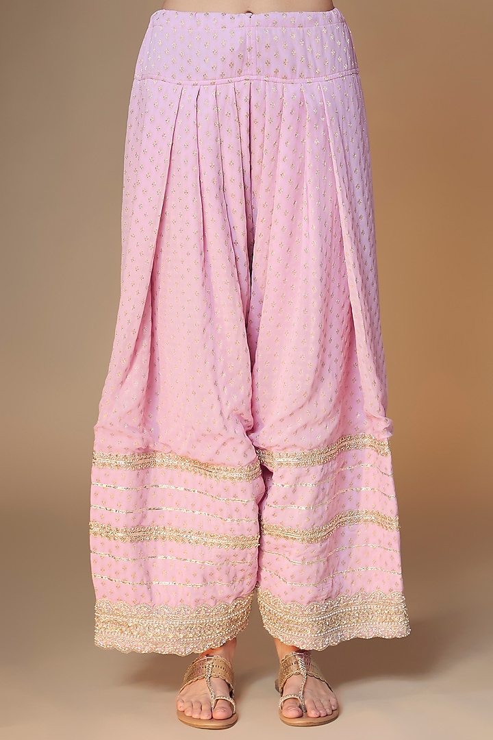 Lilac Banarasi Silk Sequins & Cutdana Embroidered Kurta Set by Renee Label at Pernia's Pop Up Shop