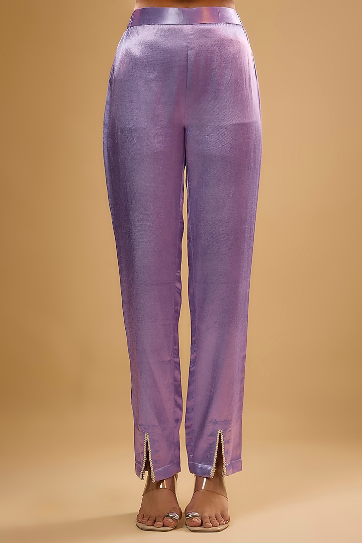 Lavender Viscose Georgette Sequins Embroidered Kurta Set by Renee Label at Pernia's Pop Up Shop