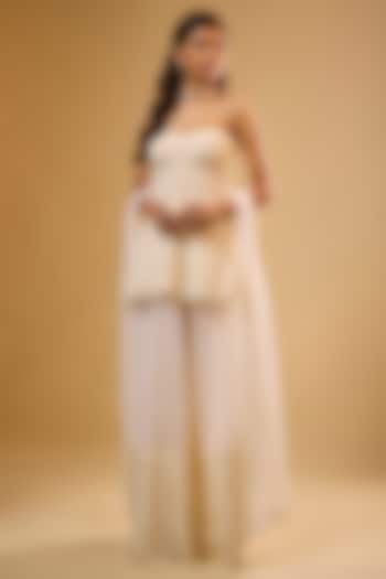 Ivory Soft Net Wedding Sharara Set by Renee Label at Pernia's Pop Up Shop