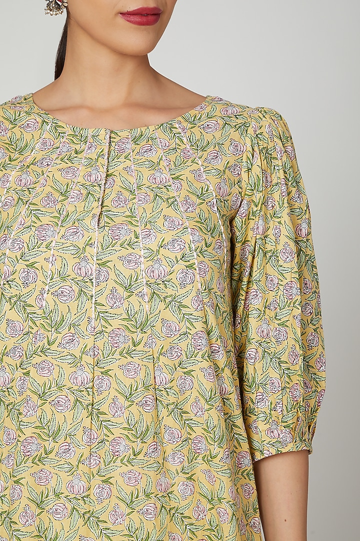 Lime Printed Kurta With Pants by Renee Label at Pernia's Pop Up Shop