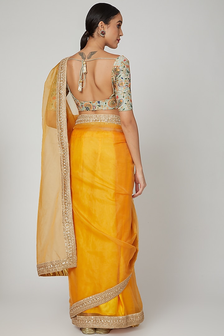 Mango Embroidered Party Wear Saree Set by Renee Label at Pernia's Pop Up Shop